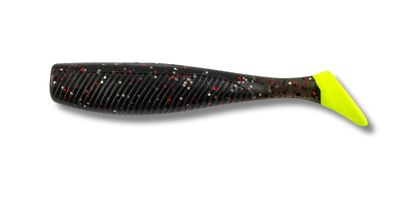 12 Quiver Shad Morning Glory/Chart Tail 3 inch 6/pk with 1/8 oz Vudu Jig Head