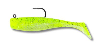 05 Vudu Rigged Quiver Shad Lime Slice 4 inch 1/4 oz 2/pk