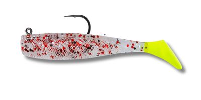 07 Vudu Rigged Quiver Shad Cajun Pepper/Chart 3 inch 1/8 oz 2/pk