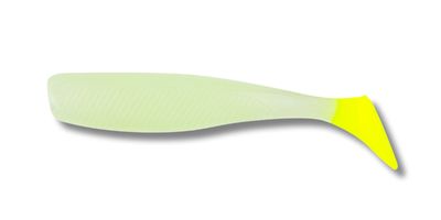 06 Quiver Shad Glow/Chart Tail 4 inch 5/pk with 1/4 oz Vudu Jig Head