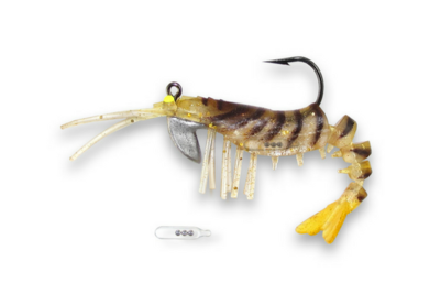 46 Vudu Shrimp Rattler Golden Tiger 3.5 inch 1/4 oz (2/pk)