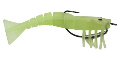 08 Vudu Weedless Shrimp Glow 3.5 inch 1/8 oz 2/pk