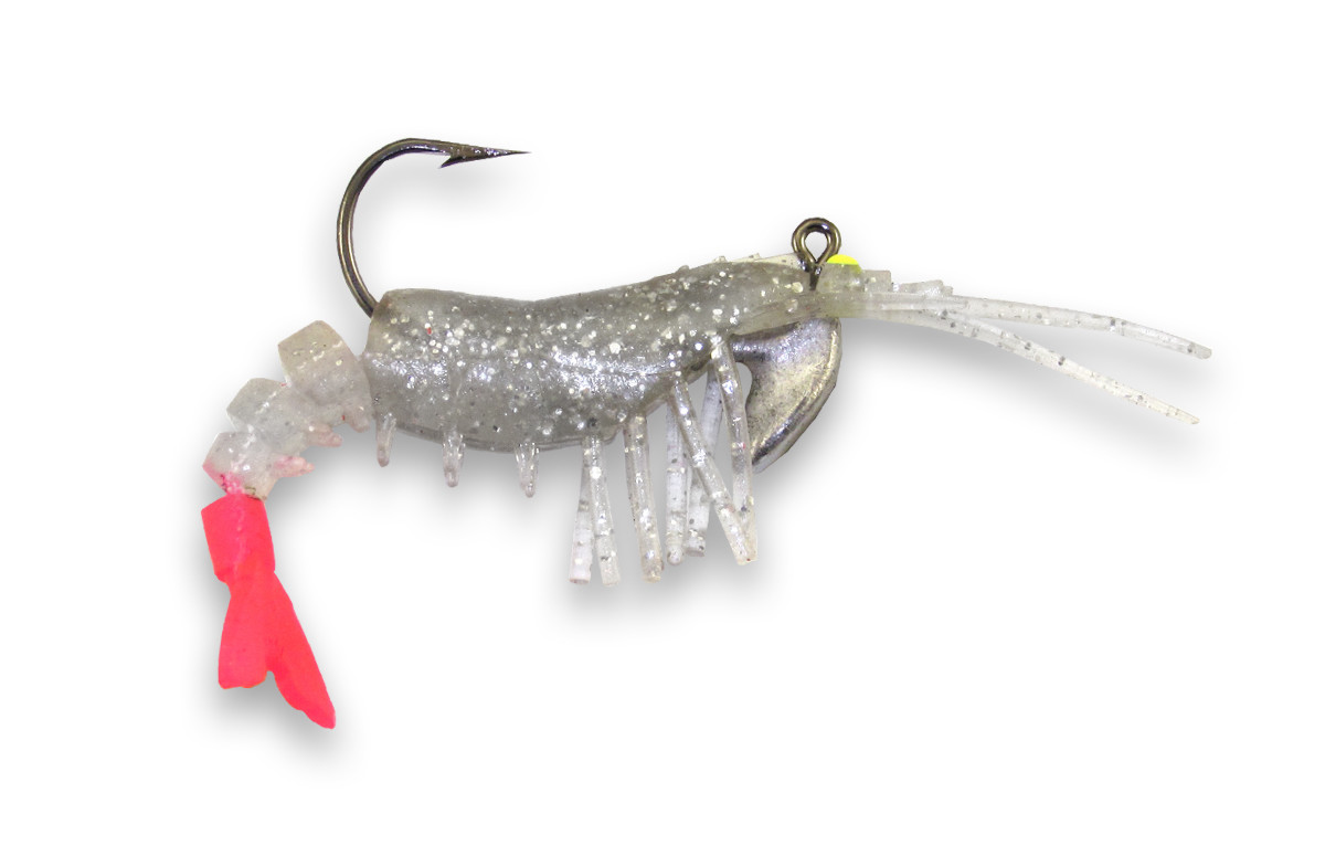 45 Vudu Shrimp Silver Flake/Pink Tail 3.25 inch 1/4 oz DISCONTINUED (2/pk)