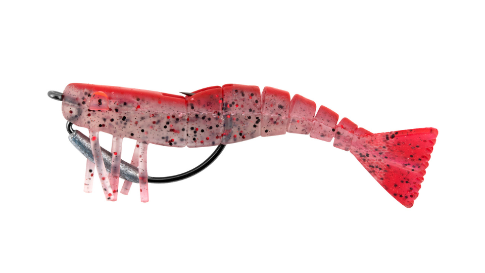 49 Vudu Weedless Shrimp Red Pepper 3.5 inch 1/8 oz 2/pk