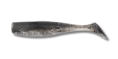 02 Quiver Shad Silver Mullet 4 inch 5/pk with 1/4 oz Vudu Jig Head