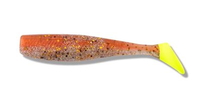11 Quiver Shad Copper Penny/Chart Tail 3 inch 6/pk with 1/8 oz Vudu Jig Head