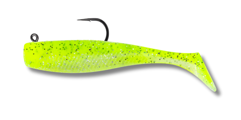 05 Vudu Rigged Quiver Shad Lime Slice 3 inch 1/8 oz 2/pk
