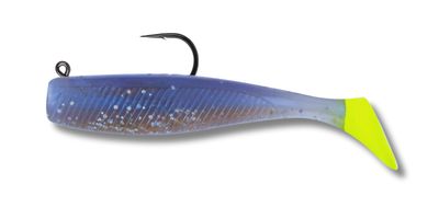 08 Vudu Rigged Quiver Shad Opening Night/Chart 4 inch 1/4 oz 2/pk