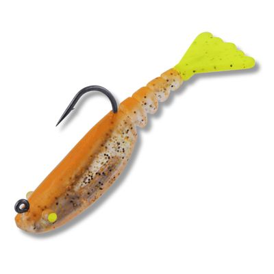 59 Vudu Mini Mambo Shrimp Copper Penny/Chartreuse 2.5 inch 1/8 oz 2/pk