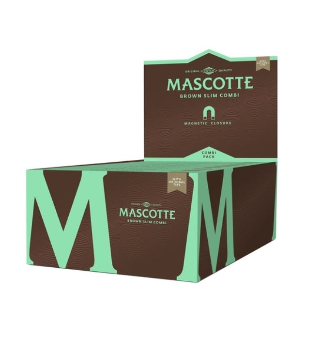 Mascotte brown slim combi +original tips Display (26 stuks)