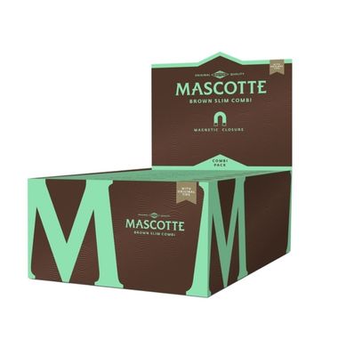 Mascotte brown slim combi +original tips Display (26 stuks)