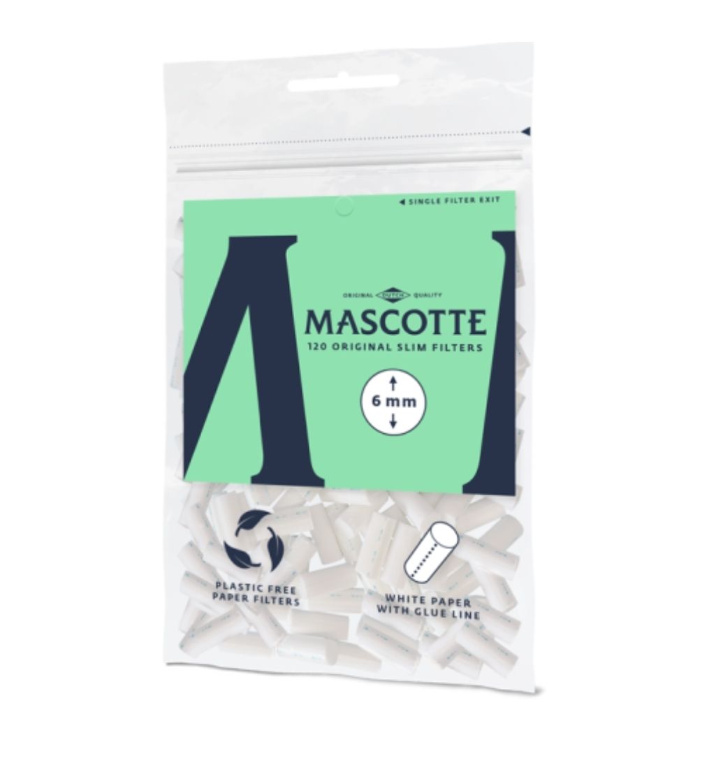 Mascotte slim paper filters (6mm) 120 stuks