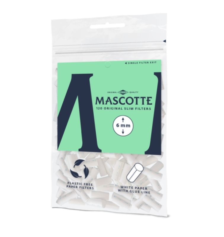 Mascotte slim paper filters (6mm) 120 stuks