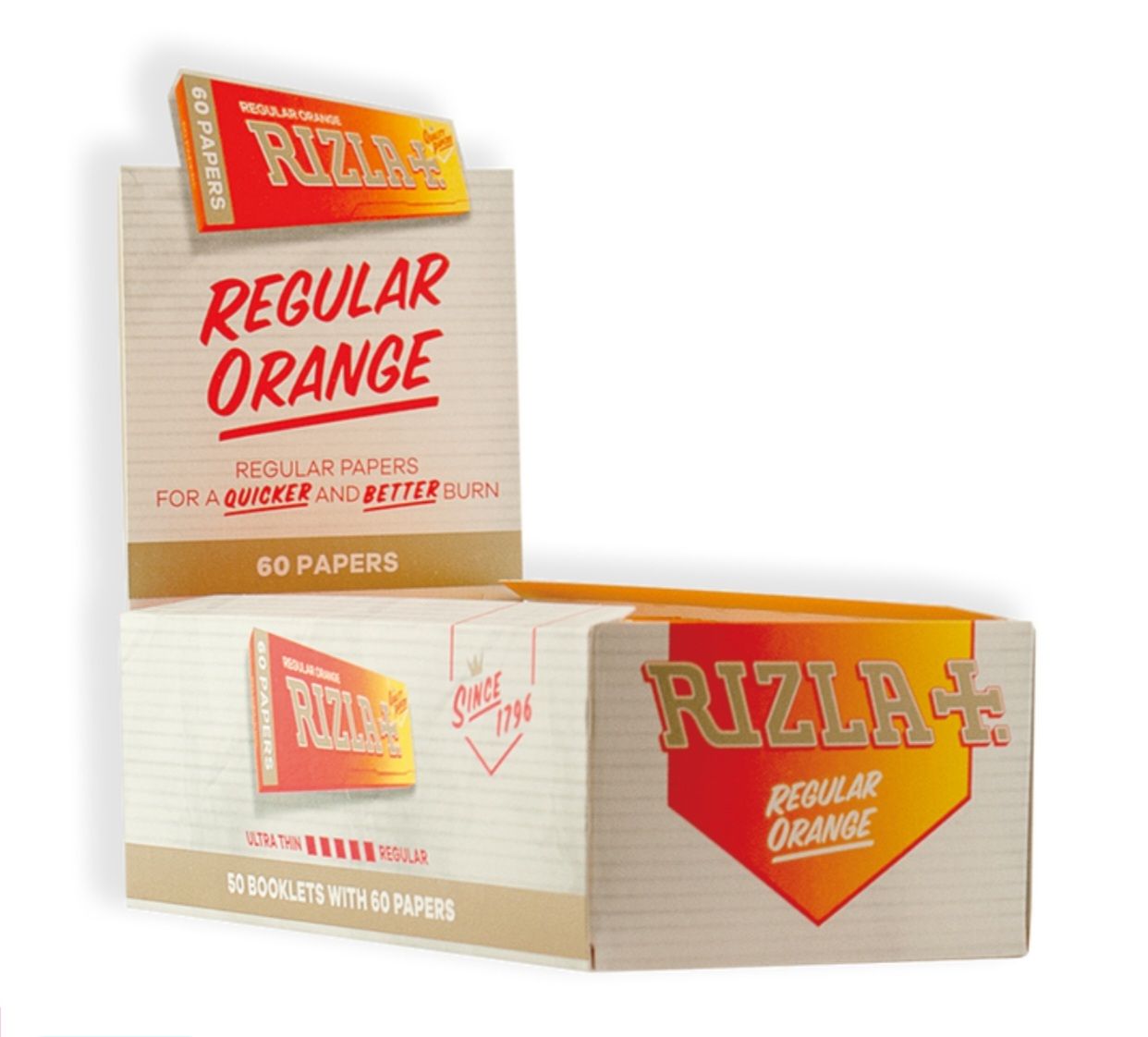 Rizla Oranje vloei 60 vel display (50 stuks)