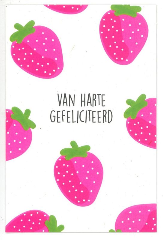Wenskaart Gefeliciteerd - Bubblegum 08