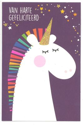 Wenskaart Gefeliciteerd - Bubblegum 13