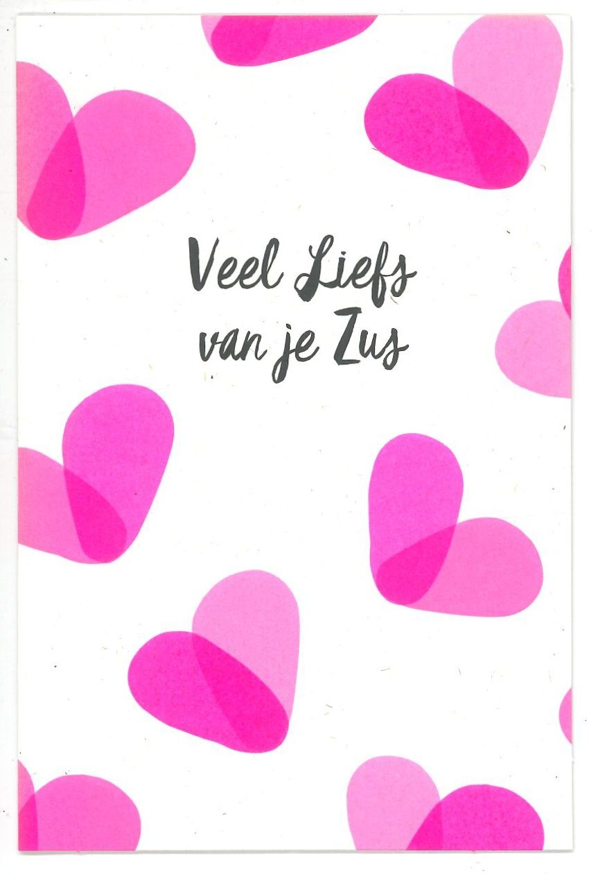 Wenskaart Veel liefs - Bubblegum 12