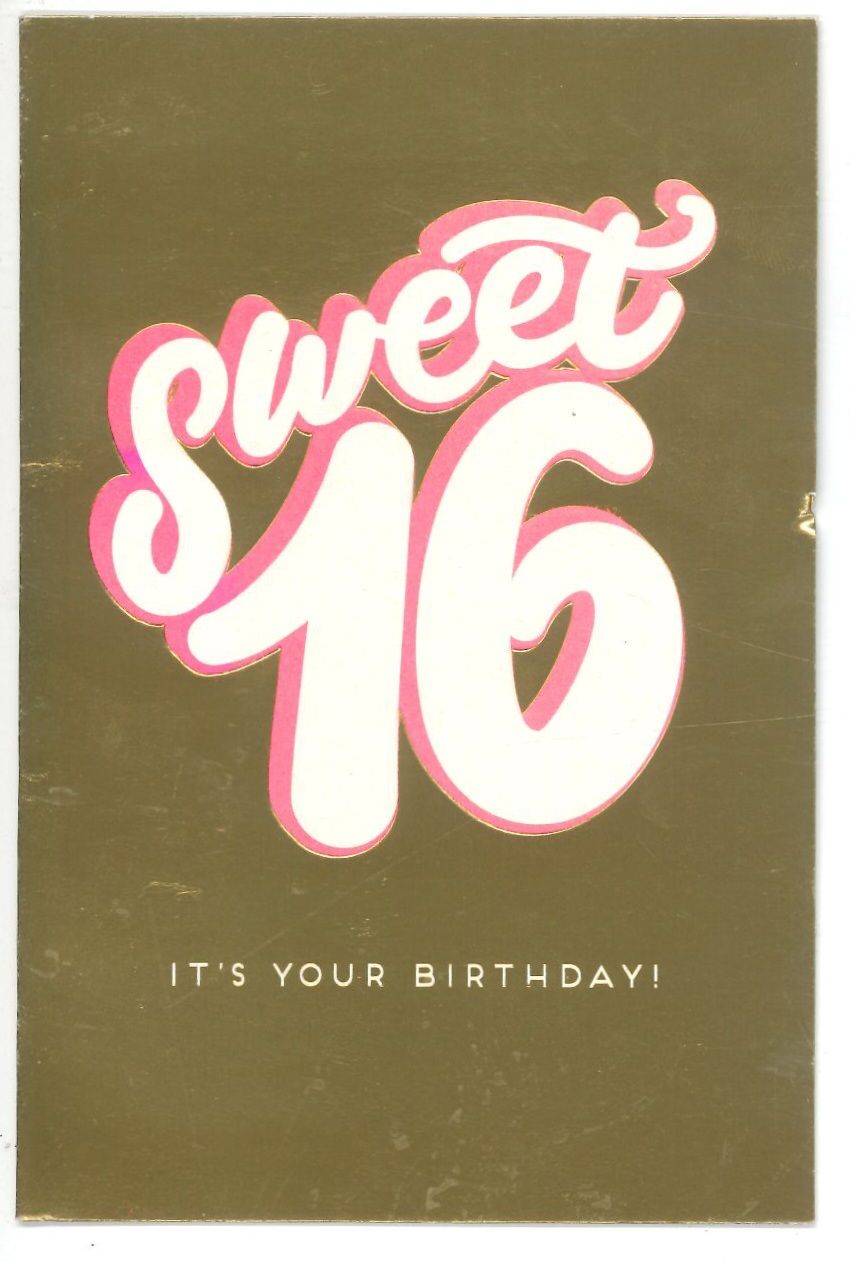 Wenskaart Verjaardag  16 jaar - Bubblegum 34