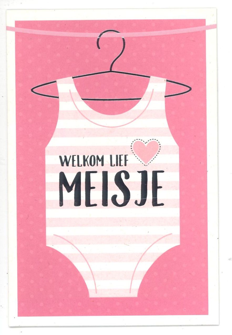 Wenskaart Geboorte Meisje - Bubblegum 47