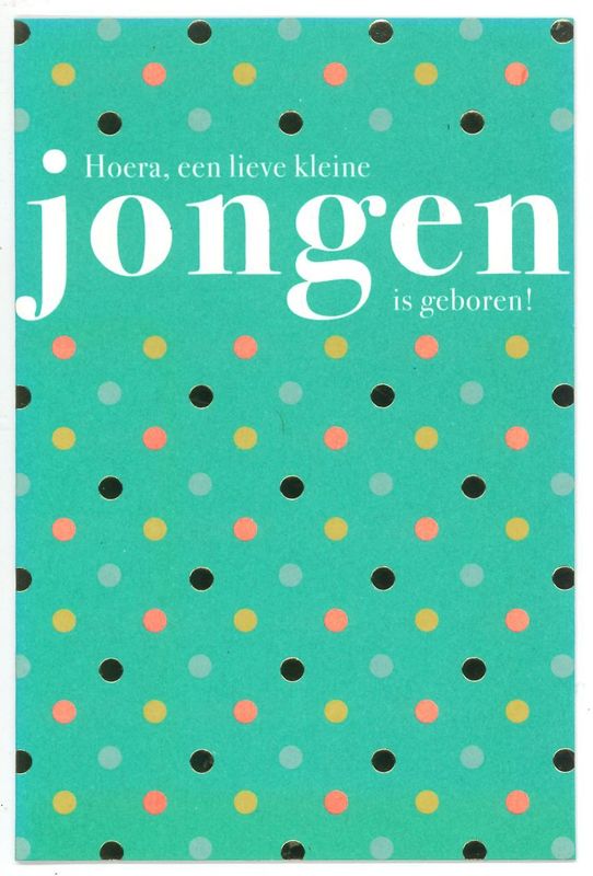 Wenskaart Geboorte jongen - Bubblegum 48