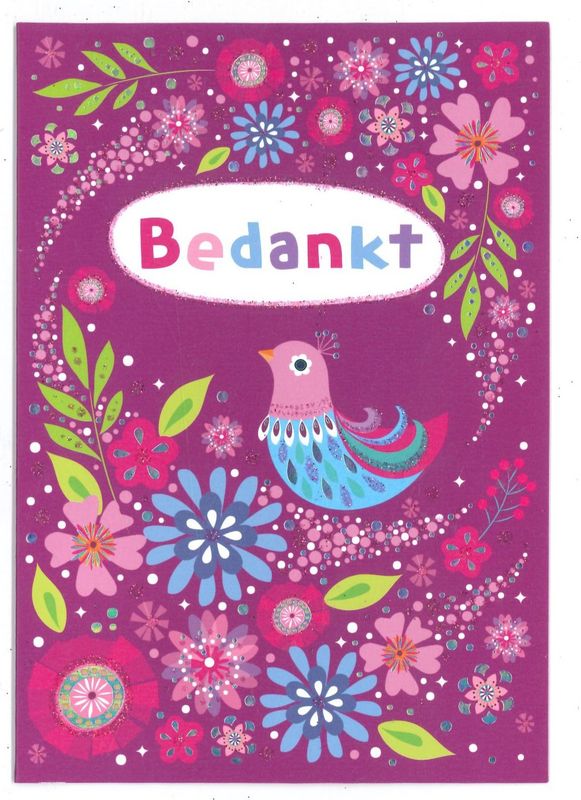 Wenskaart Bedankt - Mardi Gras 28