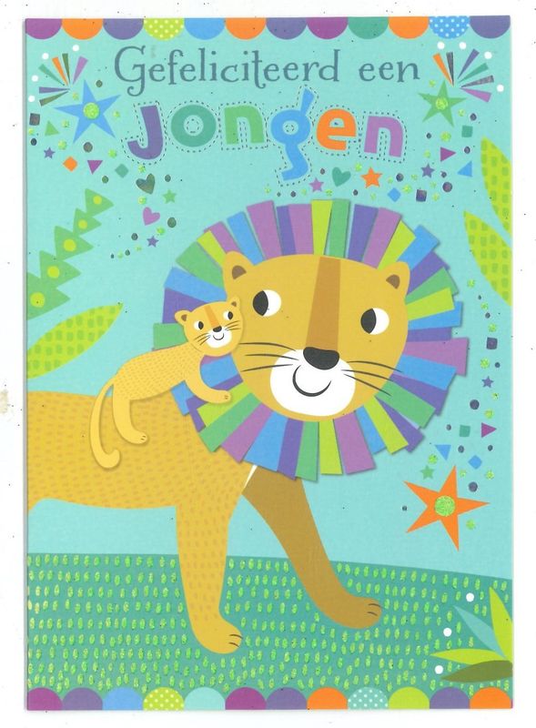 Wenskaart Geboorte Jongen - Mardi Gras 42