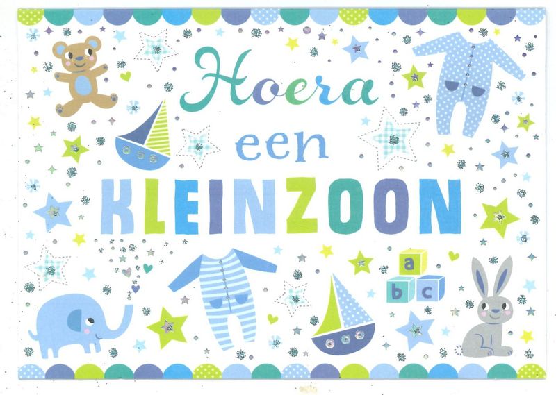 Wenskaart Geboorte kleinzoon - Mardi Gras 55