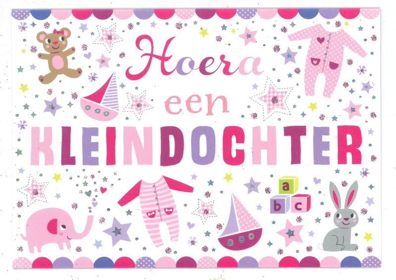 Wenskaart Geboorte kleindochter - Mardi Gras 56