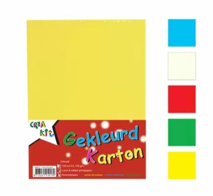 Gekleurd karton A5 150gr 100 vel