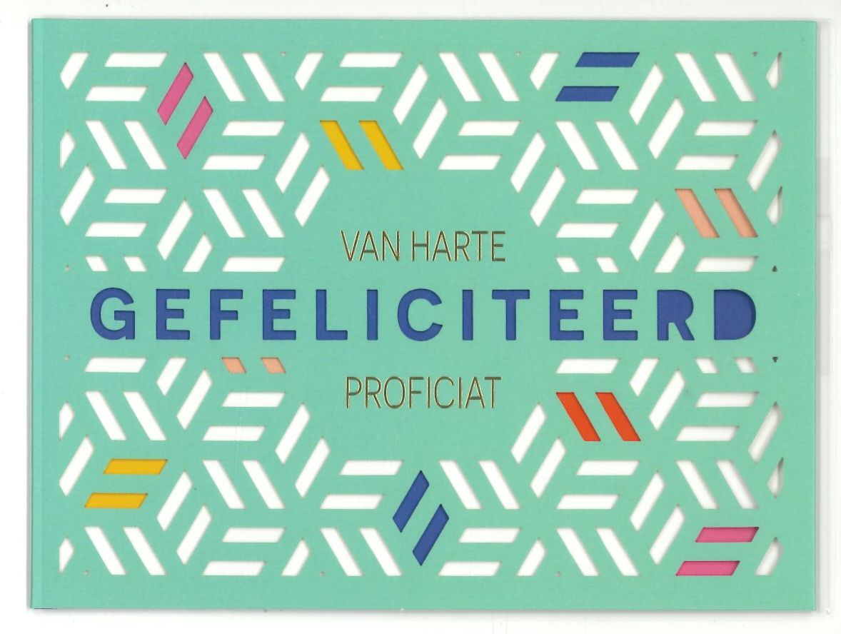 Wenskaart Gefeliciteerd - Playful 45
