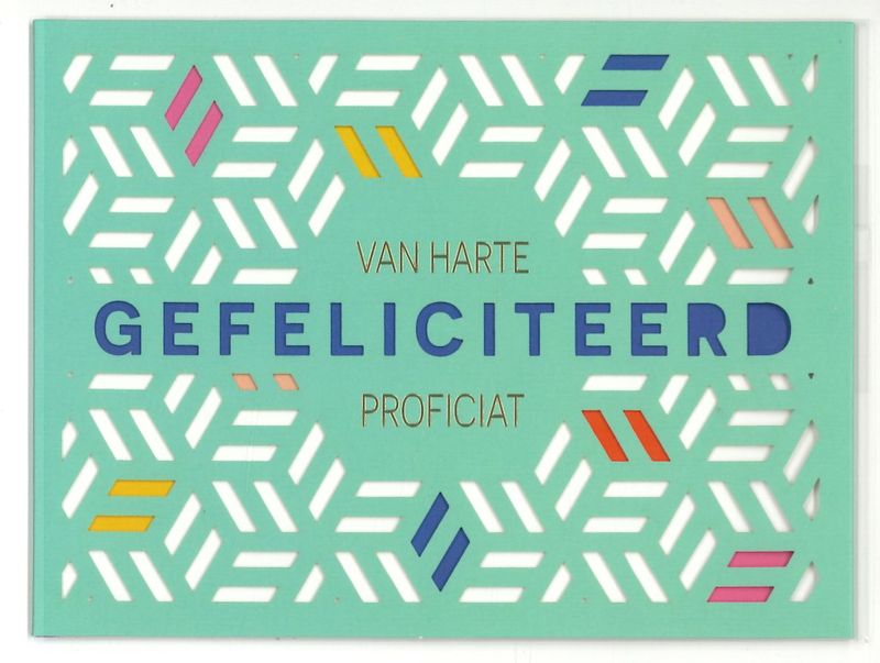 Wenskaart Gefeliciteerd - Playful 45