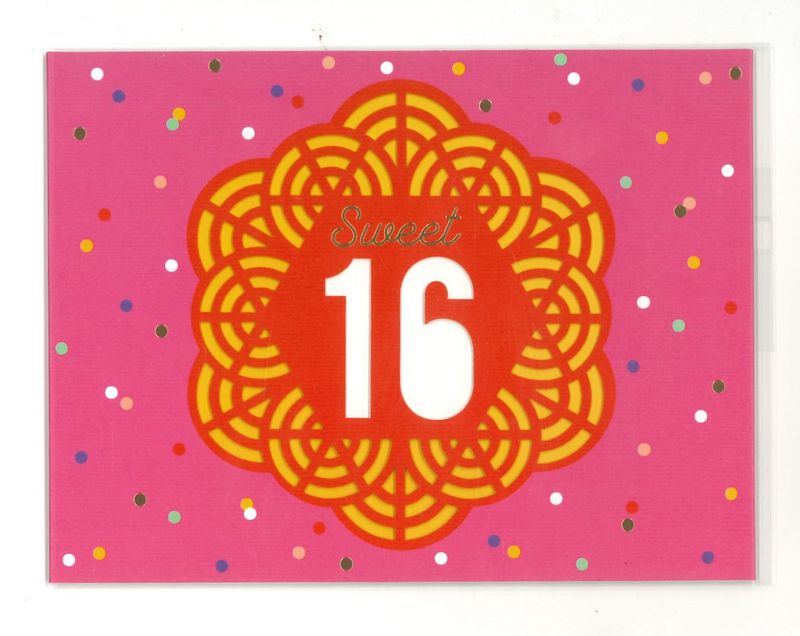 Wenskaart Verjaardag 16 jaar - Playful 47
