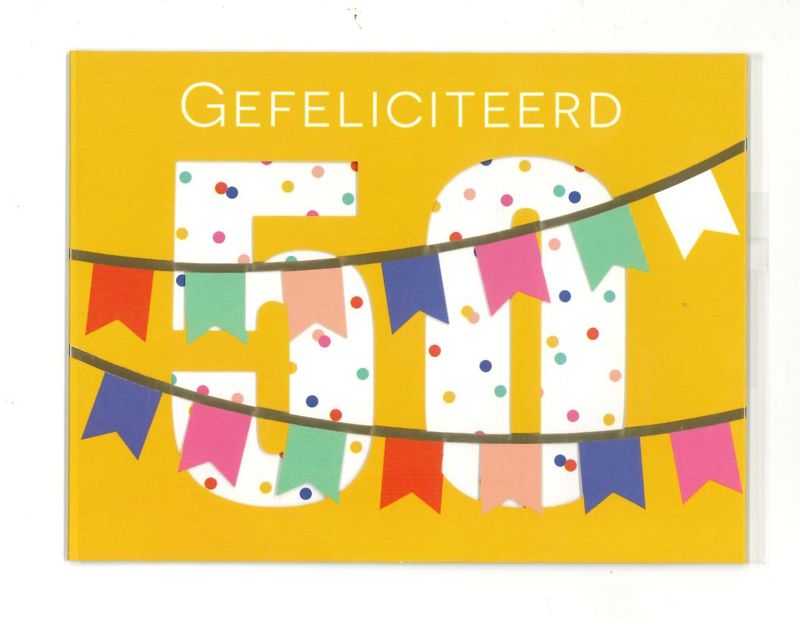 Wenskaart Verjaardag 50 jaar - Playful 57