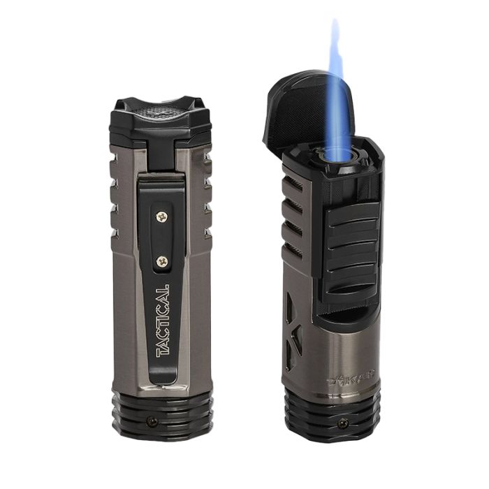 Tactical Single JetFlame Aansteker Gunmetal and Black