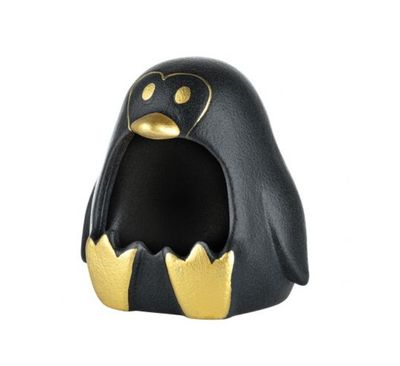 Keramieke Asbak Penguin, black with gold