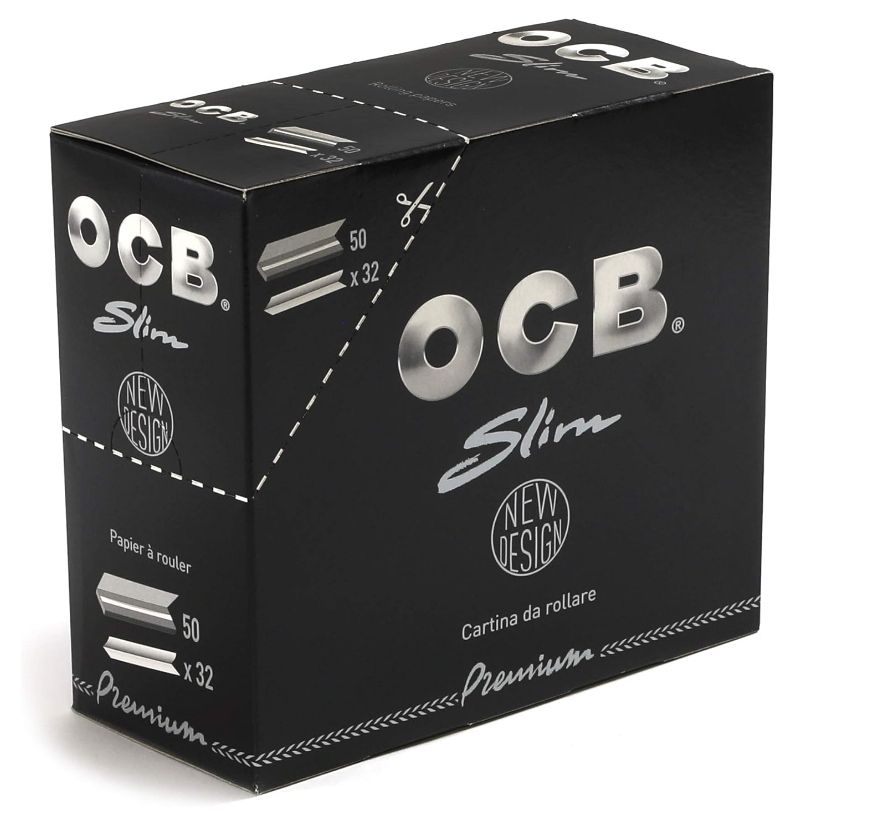 OCB premium slim paper boekje 32 vloeitjes Display ( 50 stuks)