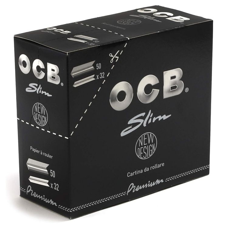 OCB premium slim paper boekje 32 vloeitjes Display ( 50 stuks)