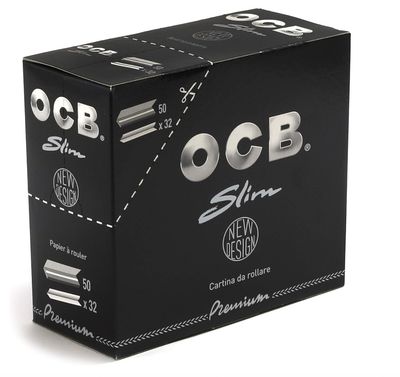 OCB premium slim paper boekje 32 vloeitjes Display ( 50 stuks)