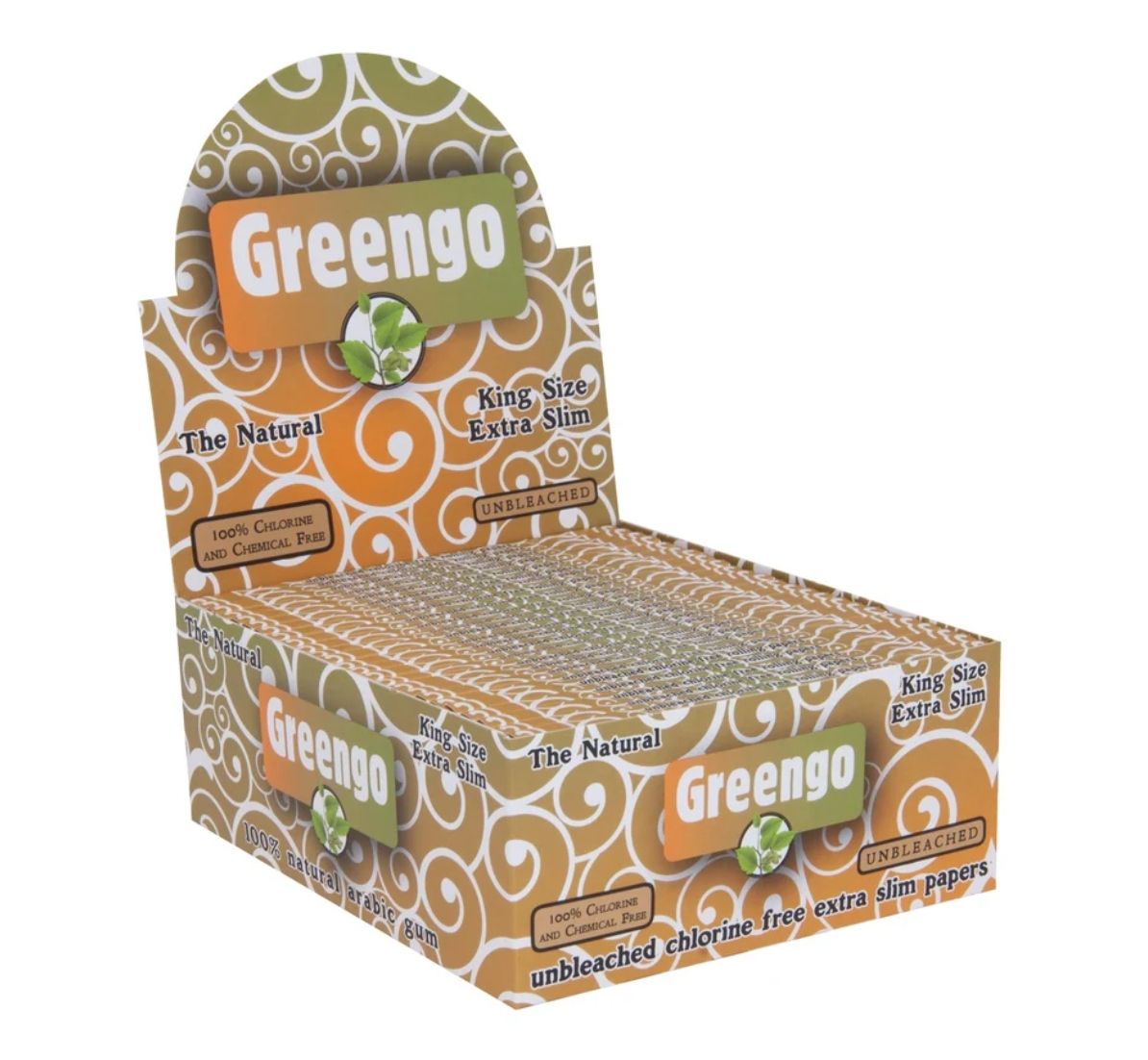 Greengo unbleached king size extra slim Display (50 stuks)