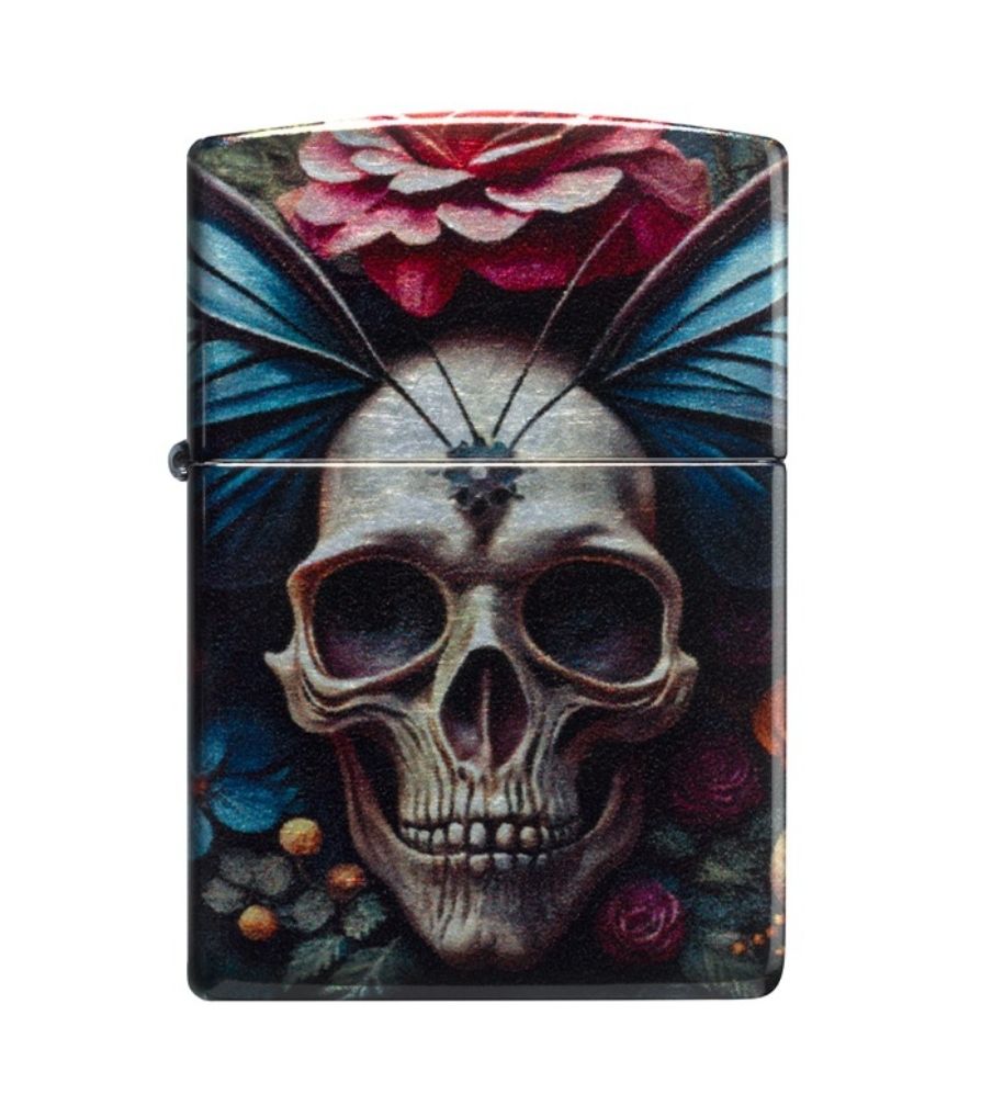 Zippo Floral Skull Design