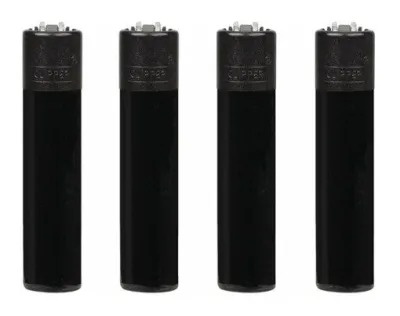 Clipper aansteker - Soft Touch and Black Cap - CP11  (4 stuks)