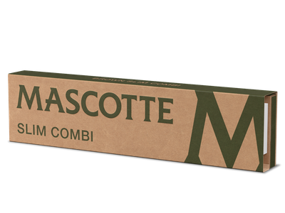 Mascotte Brown Combi Slim with Magnet and 34 White Tips (34 vloei &amp; 34 tips)