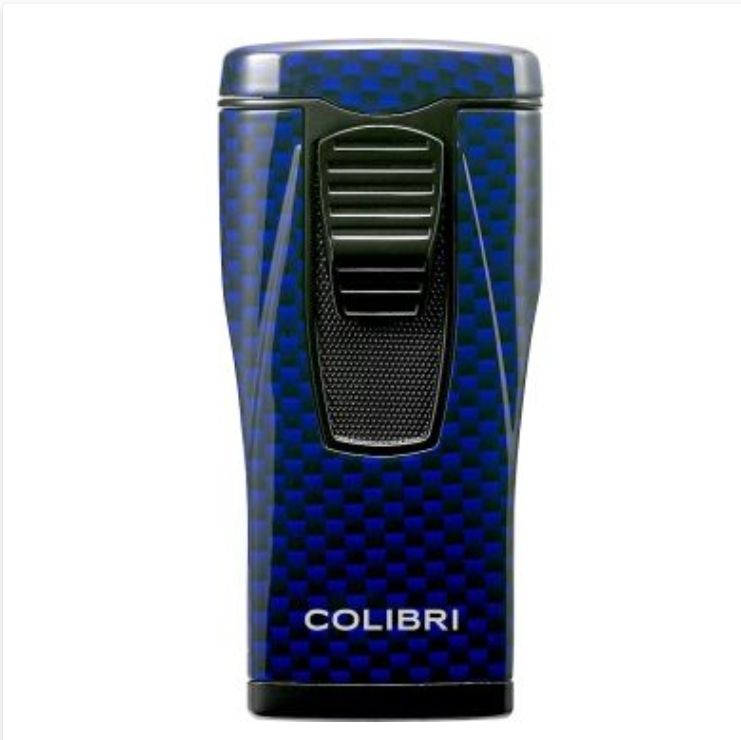 Colibri aansteker Triple Flame Monaco Carbon Fiber Blue