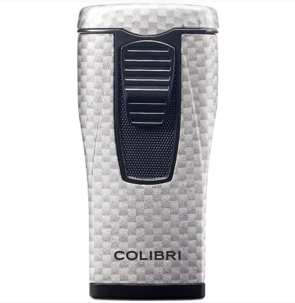 Colibri aansteker Triple Flame Monaco Carbon Fiber Silver