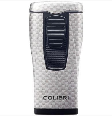 Colibri aansteker Triple Flame Monaco Carbon Fiber Silver