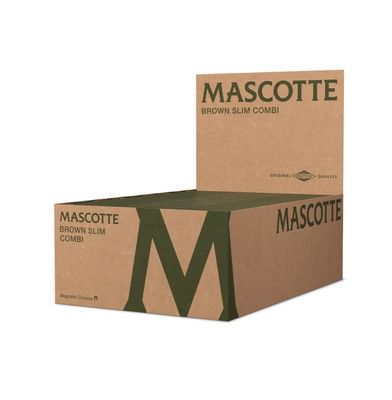 Mascotte Brown Combi Slim with Magnet and 34 White Tips Display (26 stuks)