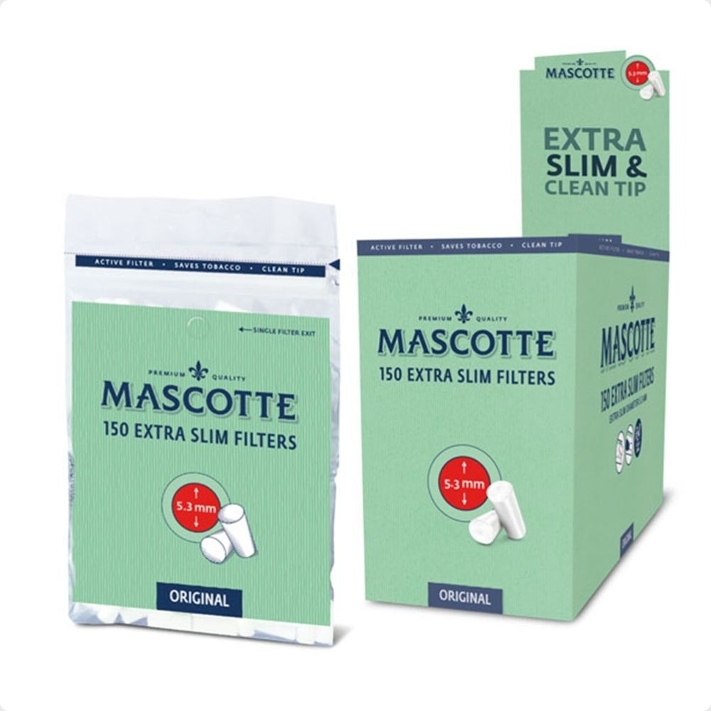 Mascotte extra slim paper filters 150stuks 5.3mm Doos 20 zakjes