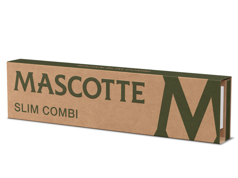 Mascotte Brown Combi Slim with Magnet and 34 White Tips (34 vloei &amp; 34 tips)