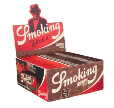 Smoking vloei Brown King Slim Size display (50 stuks)