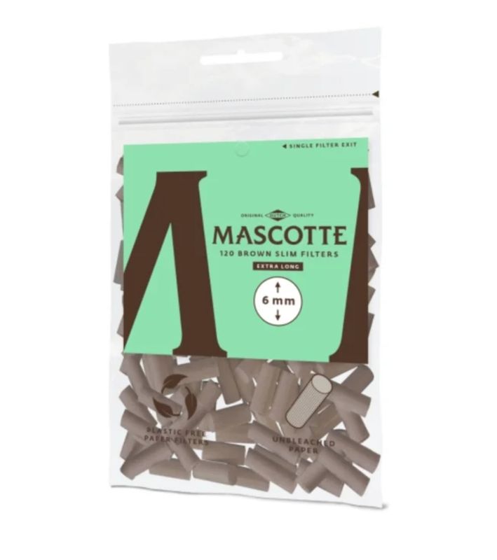 Mascotte brown XL slim paper Filters 120 stuks los zakje